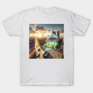 Future Radiance of Notre-Dame: A Modernist Vision T-Shirt